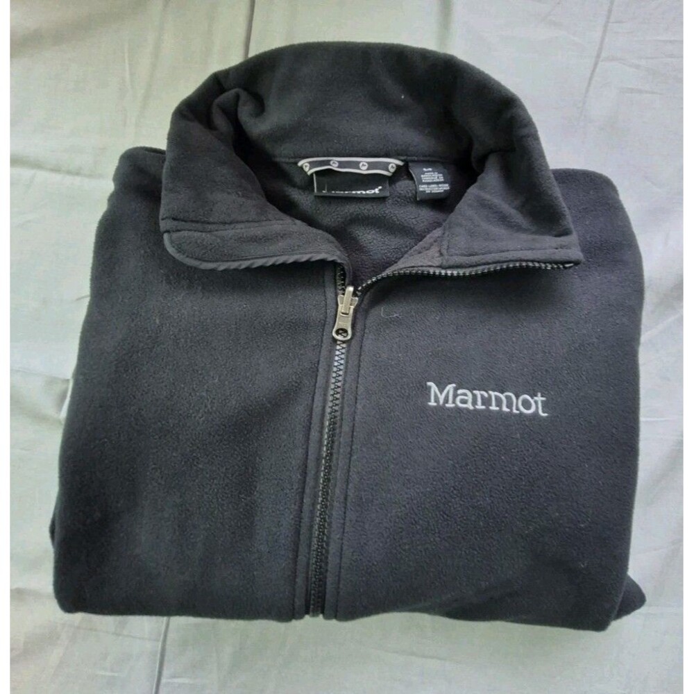Marmot Full Zip Fleece Jacket Women's Size Small Black Zip Pockets 2014